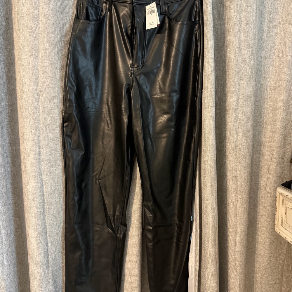 Abercrombie & Fitch Black Vegan Leather Pants